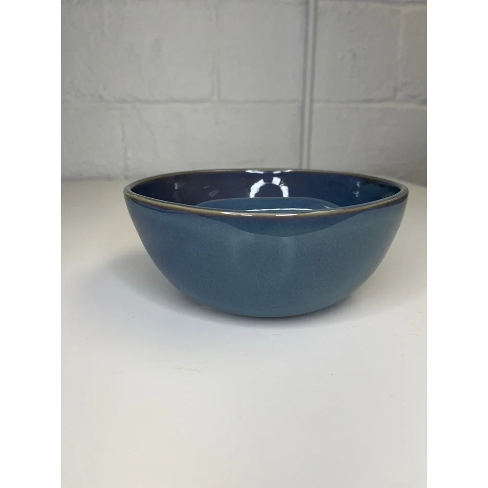 Uncommon Goods‎ Perfect Bite Divided Bowl Peter Both Blue Two Section Ceramic